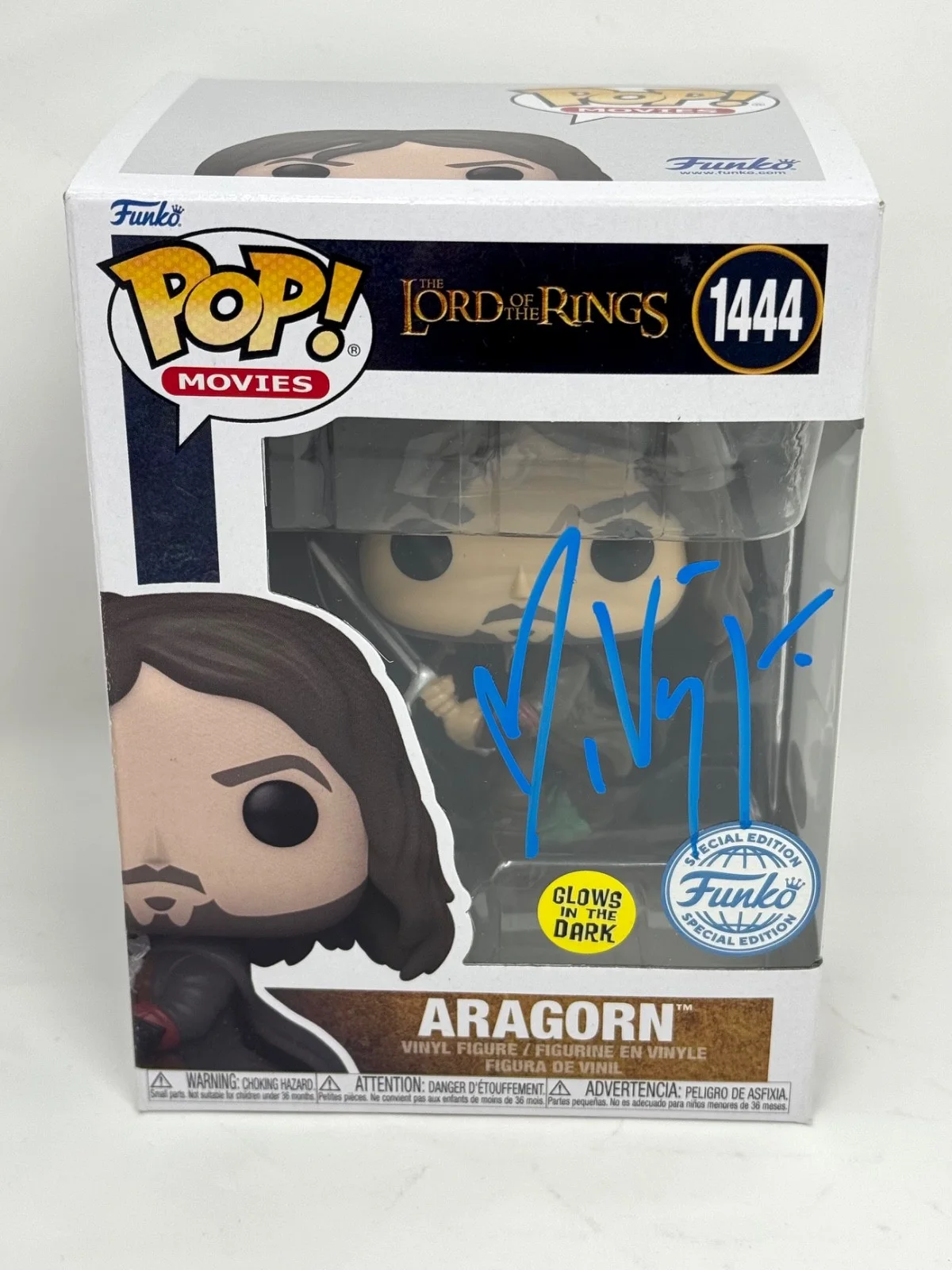 Viggo Mortensen — Viggo Mortensen Signed The Lord of The Rings Aragorn Funko Pop Autograph JSA COA, изображение 3