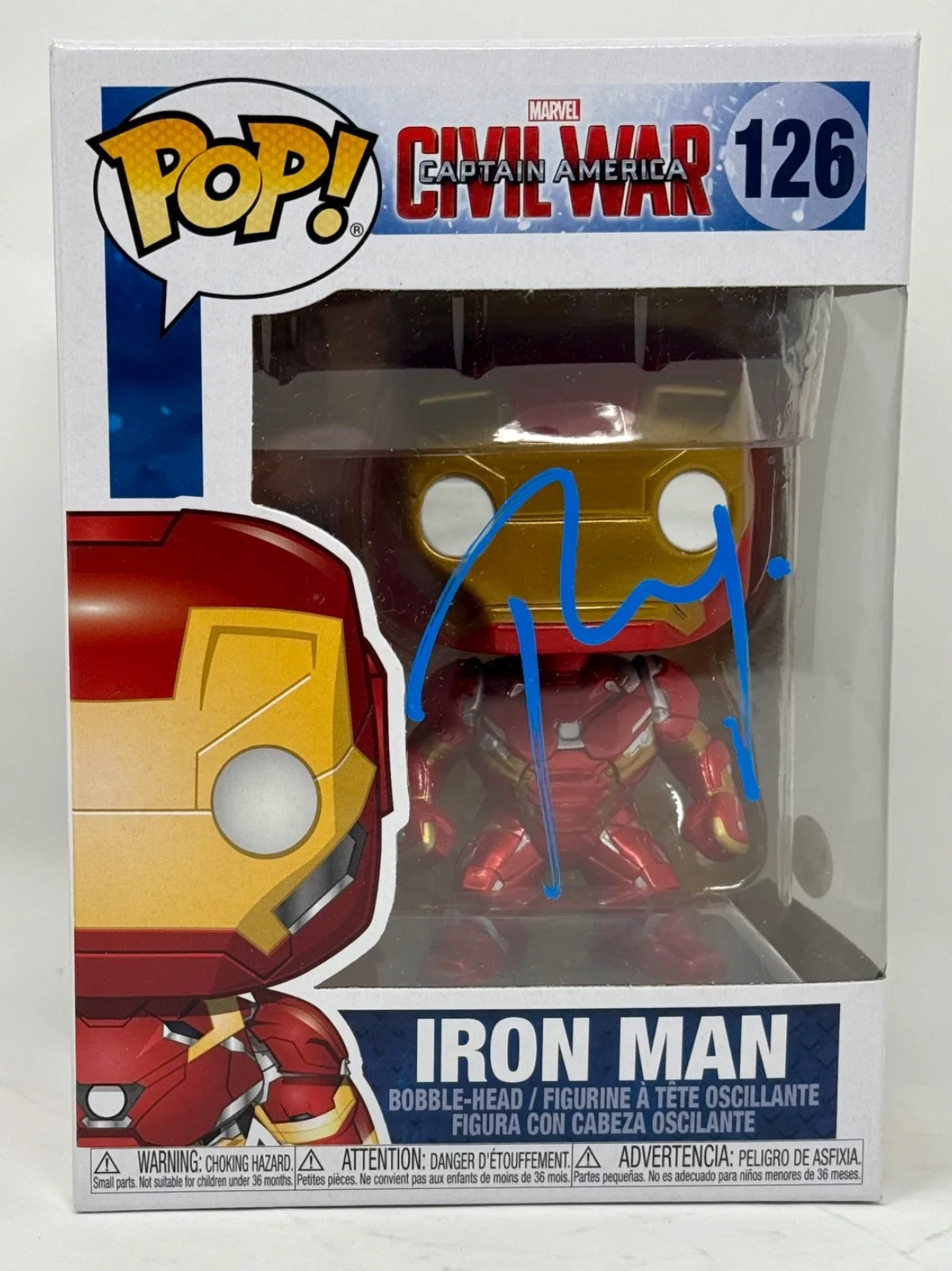 Robert Downey Jr — Robert Downey Jr. Signed Iron Man Funko Pop Marvel Autograph #126 JSA COA, image 2