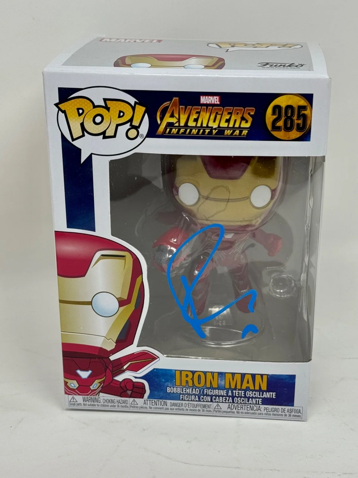 Robert Downey Jr — Robert Downey Jr. Signed Iron Man Funko Pop Autograph Marvel Avengers JSA COA, image 2