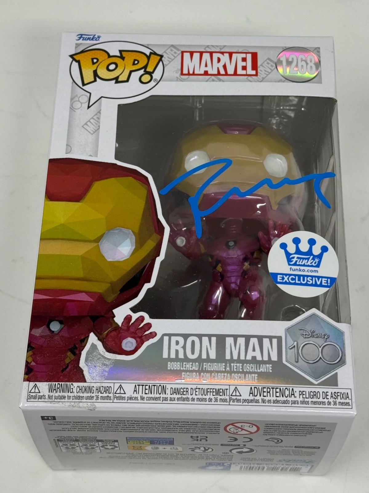 Robert Downey Jr — Robert Downey Jr. "Iron Man" Signed Autograph Funko Pop Avengers Marvel JSA COA, image 4