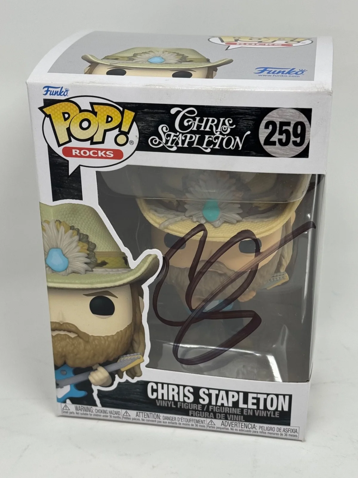 Chris Stapleton Signed Autograph Funko Pop Rocks #259 Figure Traveller JSA COA, image 2