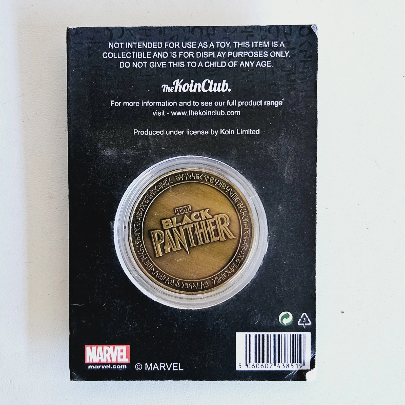 Marvel Black Panther Official Antique Gold 38mm Commemorative Coin 802/1000 New, image 2