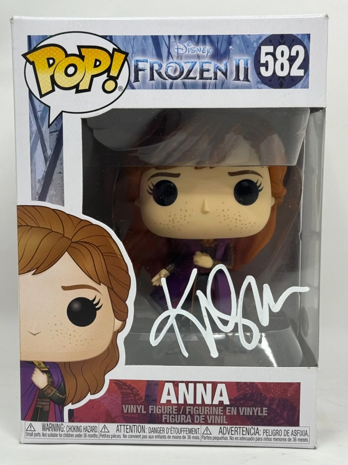 Kristen Bell — Kristen Bell Signed Frozen II Anna Funko Pop #582 Disney Autograph JSA COA, изображение 2