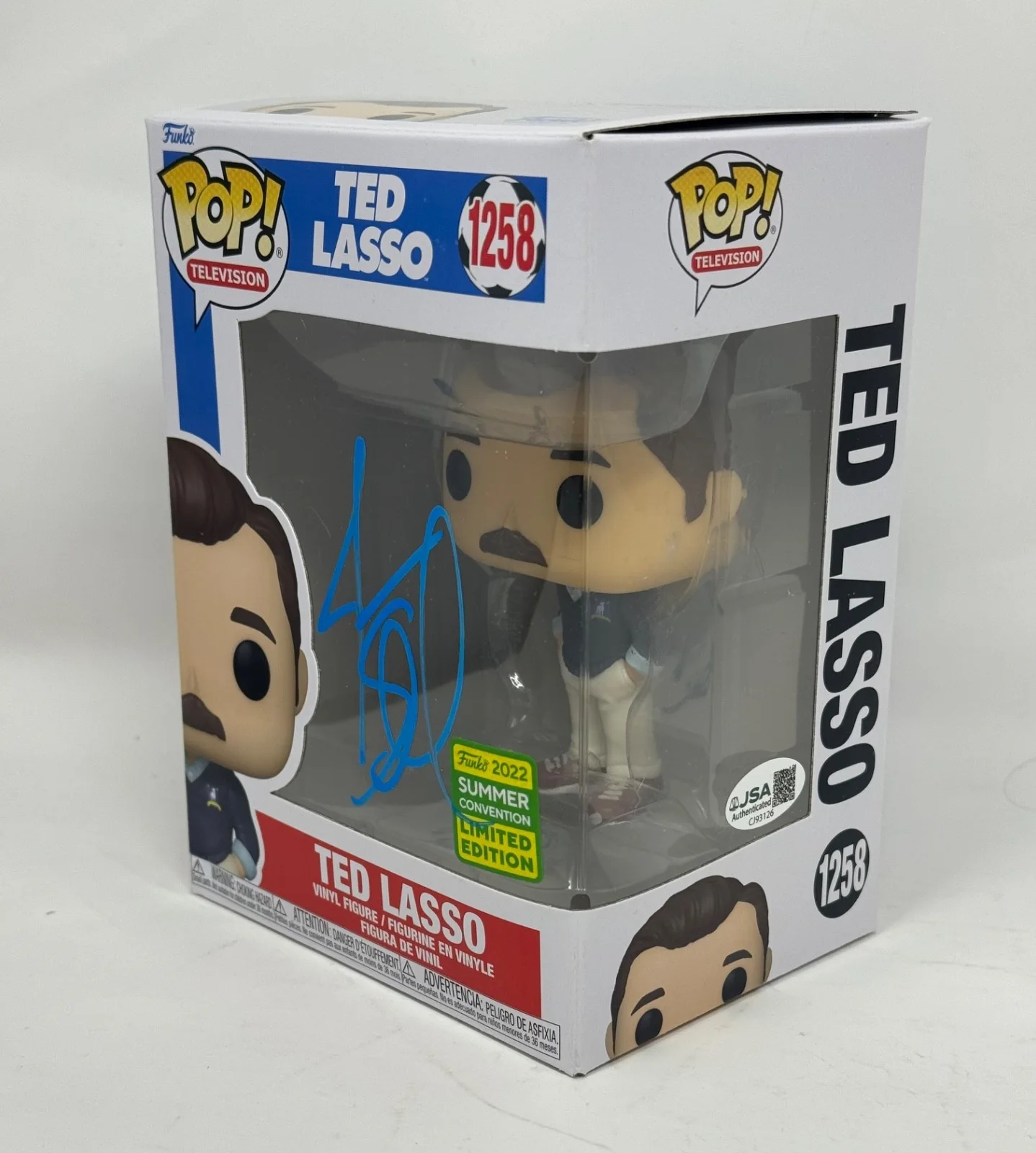 Jason Sudeikis — Jason Sudeikis "Ted Lasso" Signed Autograph Ted Lasso Funko Pop #1258 JSA COA, image 4