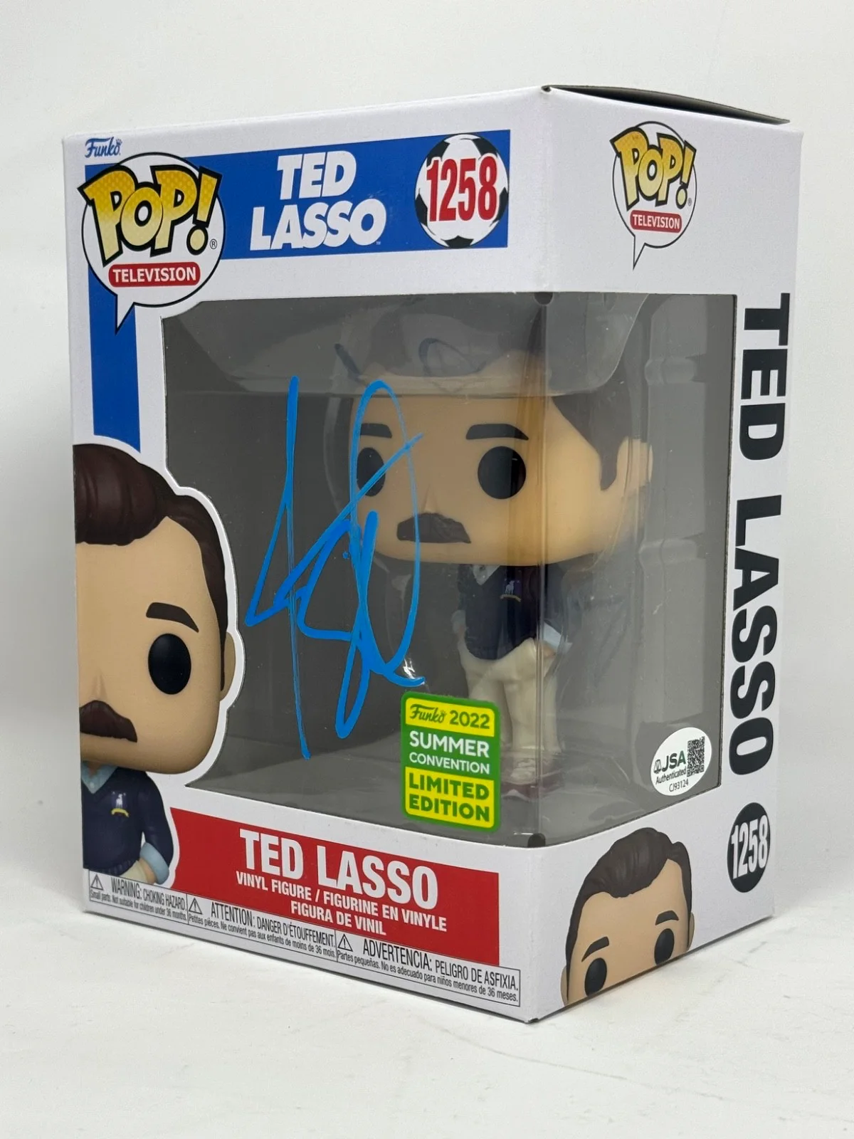 Jason Sudeikis — Jason Sudeikis "Ted Lasso" Signed Autograph Ted Lasso Funko Pop #1258 JSA COA, image 2