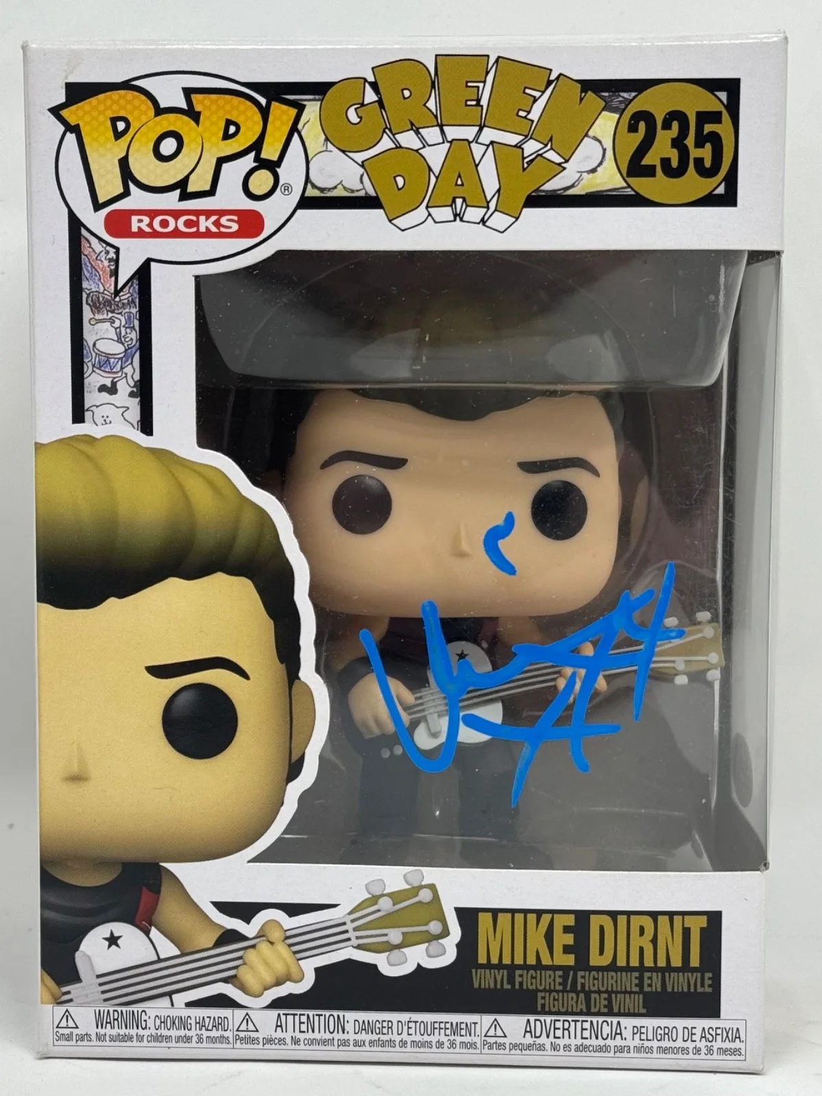 Mike Dirnt Green Day Signed Autograph Funko Pop Rocks #235 Figure JSA COA, изображение 2