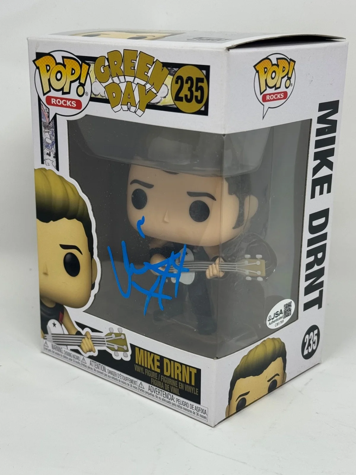 Mike Dirnt Green Day Signed Autograph Funko Pop Rocks #235 Figure JSA COA, изображение 3