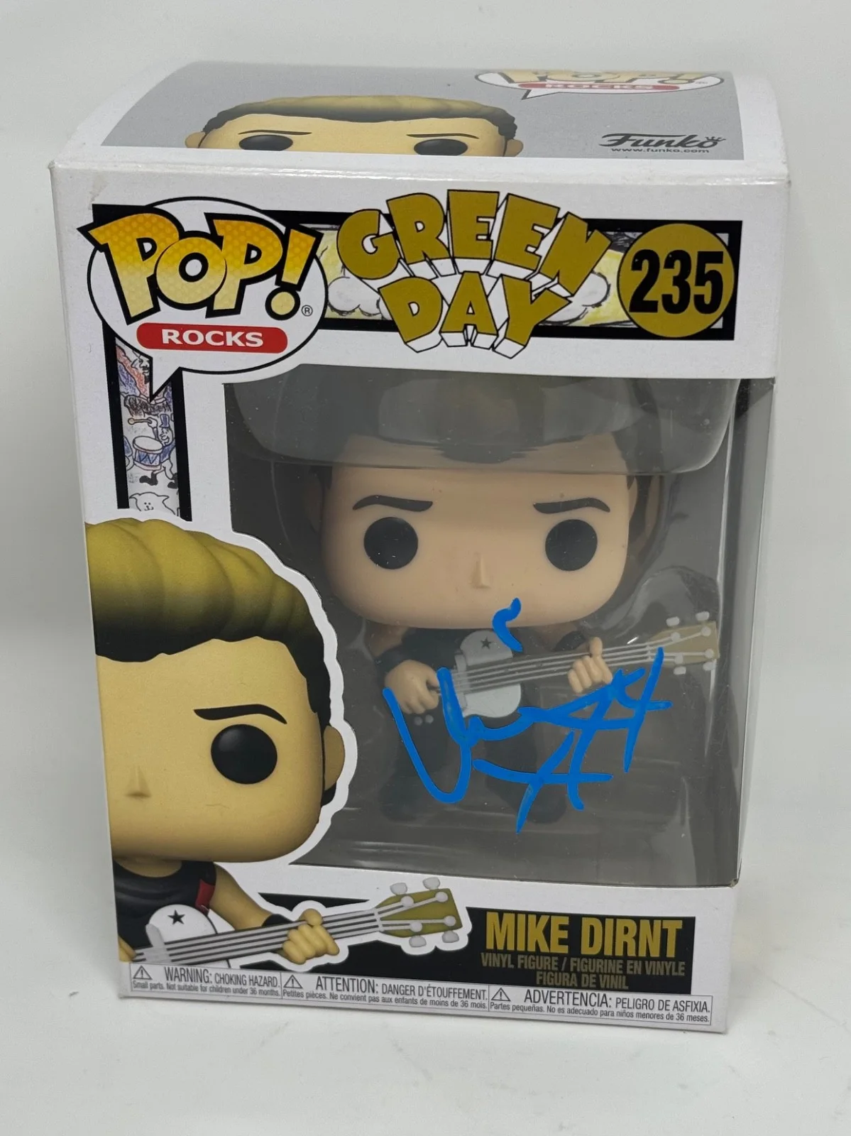 Mike Dirnt Green Day Signed Autograph Funko Pop Rocks #235 Figure JSA COA, изображение 4