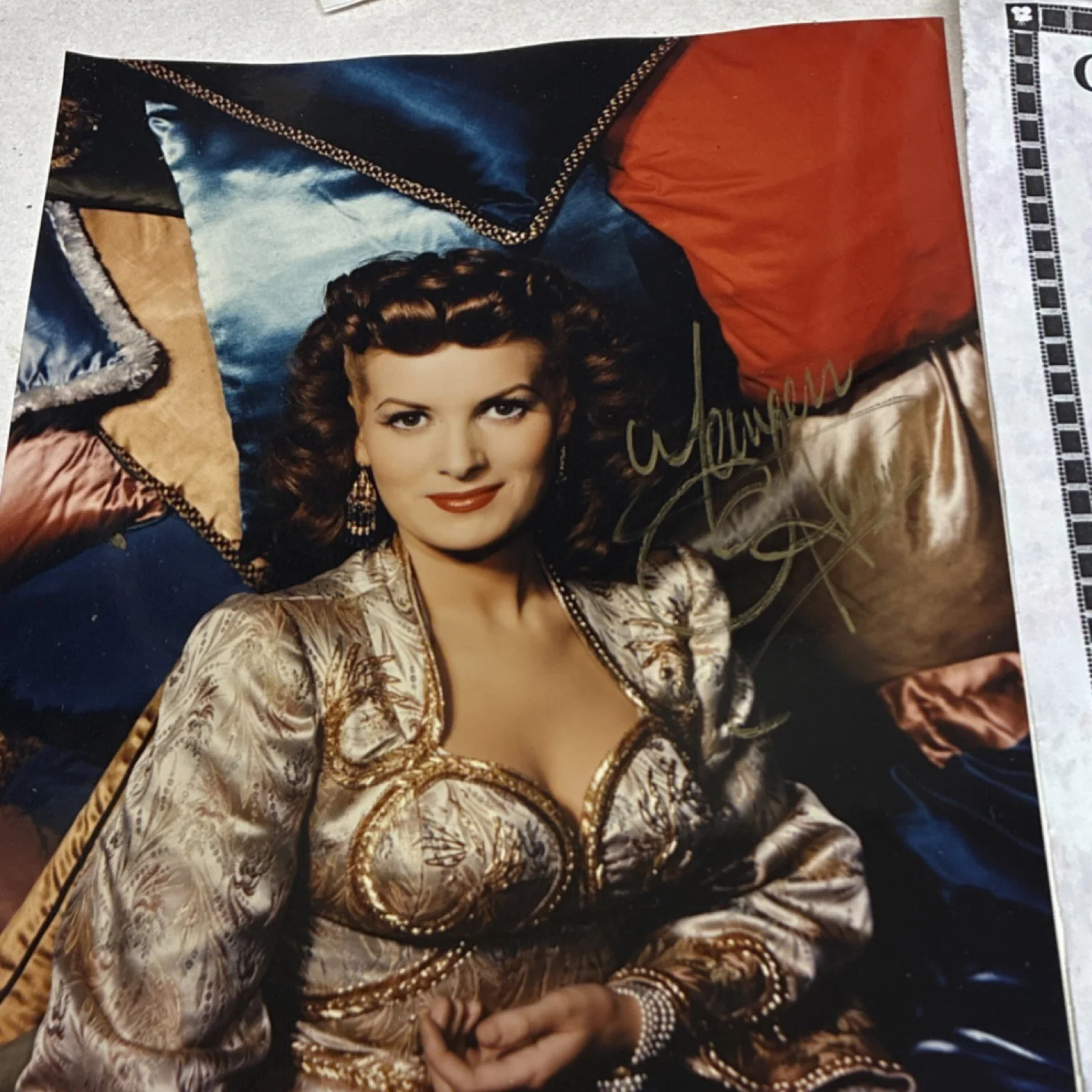 Maureen O'Hara — Maureen O'Hara Signed Sinbad The Sailor Photo Justin's Collectibles COA, изображение 2