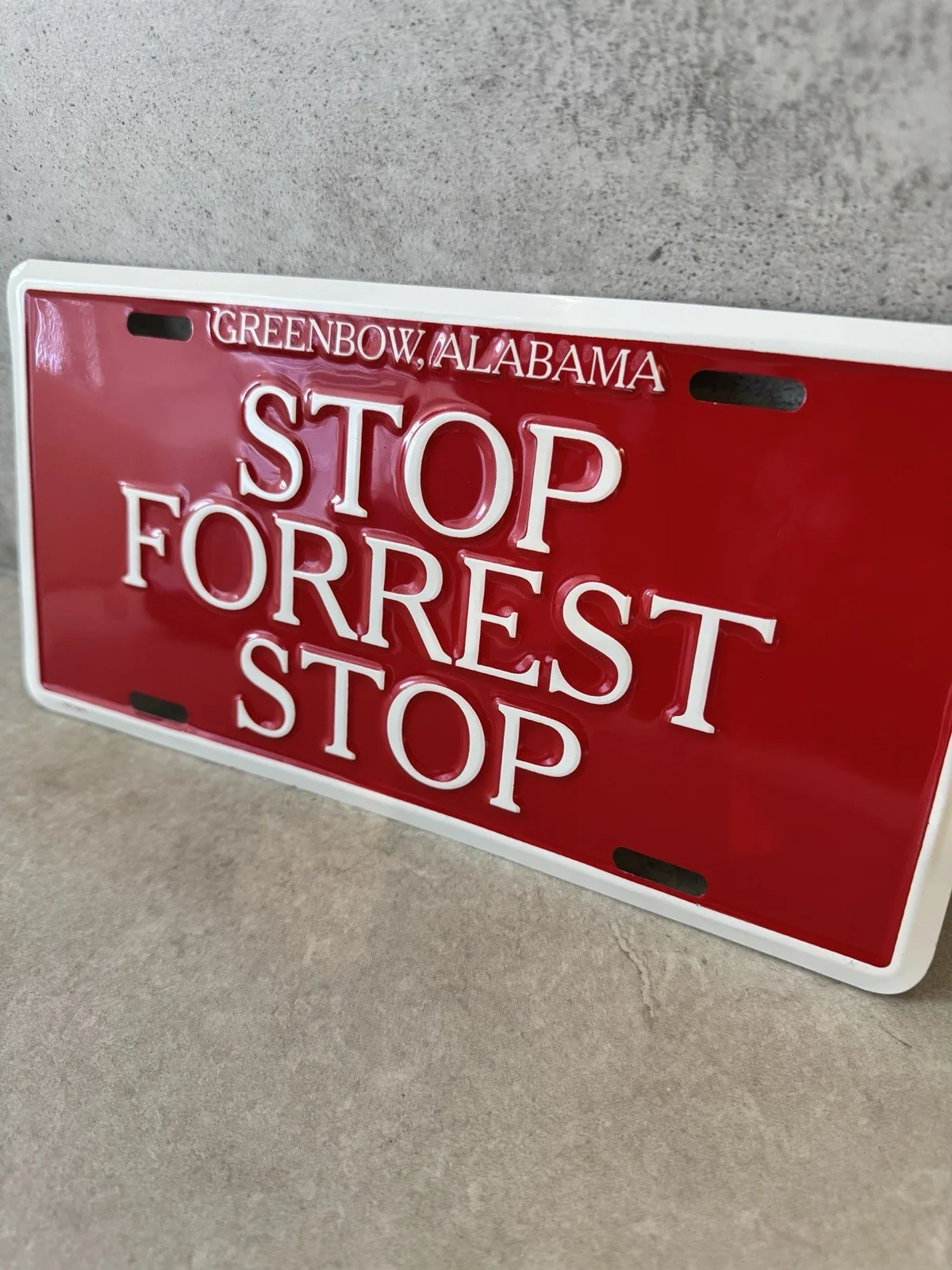 Forrest Gump Stop Forrest Stop Greenbow Alabama Metal Novelty License Plate, image 2