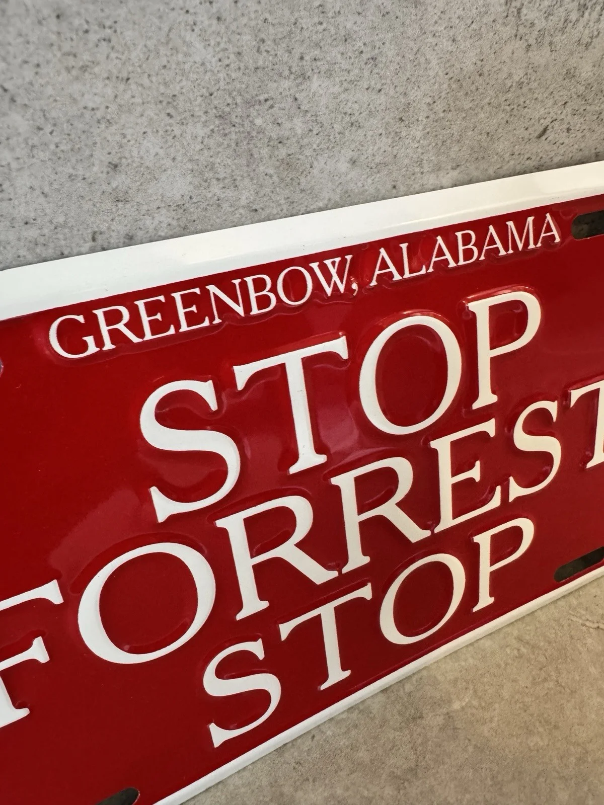 Forrest Gump Stop Forrest Stop Greenbow Alabama Metal Novelty License Plate, image 3