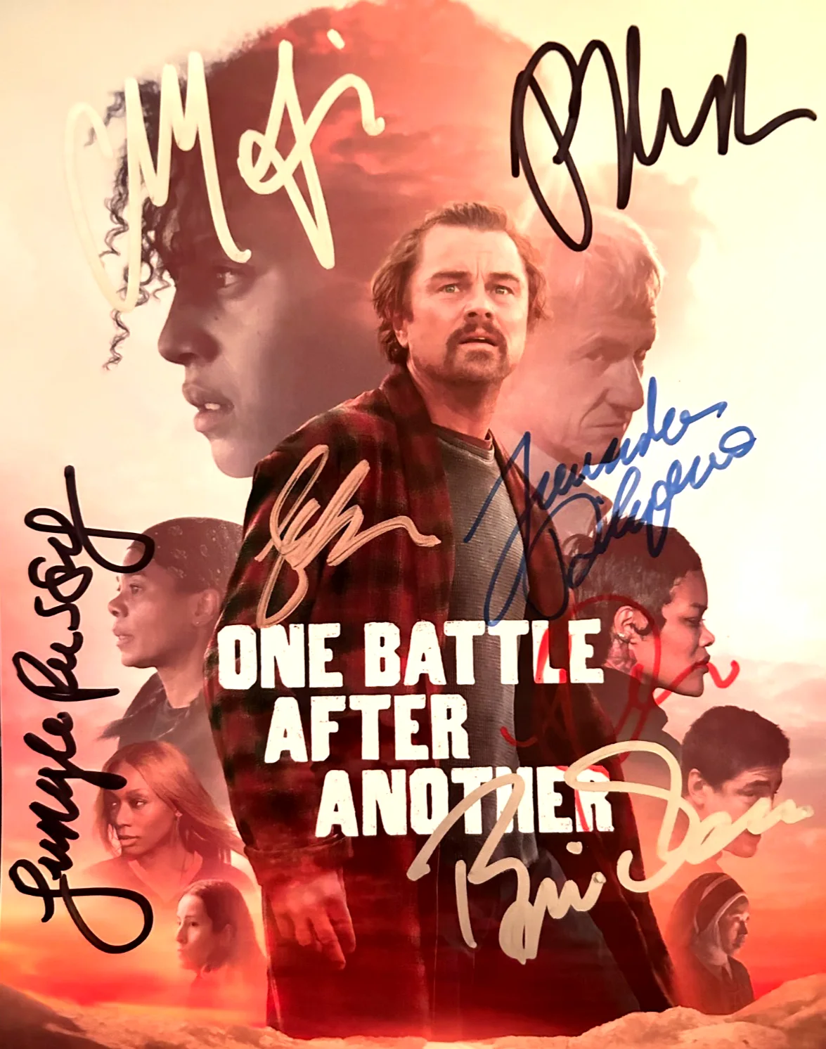 Leonardo DiCaprio, PT Anderson, Chase Infinity, Sean Penn — ONE BATTLE AFTER ... Cast Signed 8x10" Photo Authentic Original Autographs w/COA