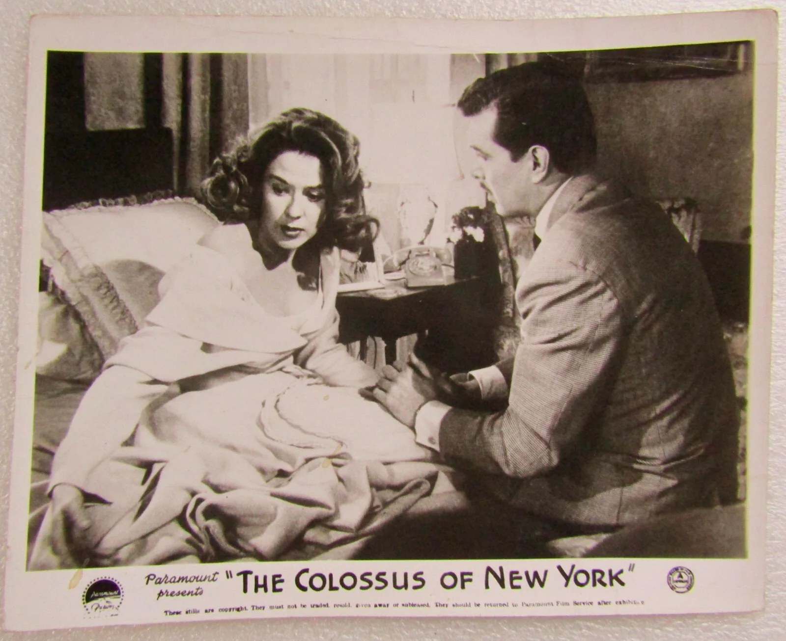 1958 THE COLOSSUS OF NEW YORK - Lobby Card 10x8 - John Baragrey, Mala Powers #1, изображение 2