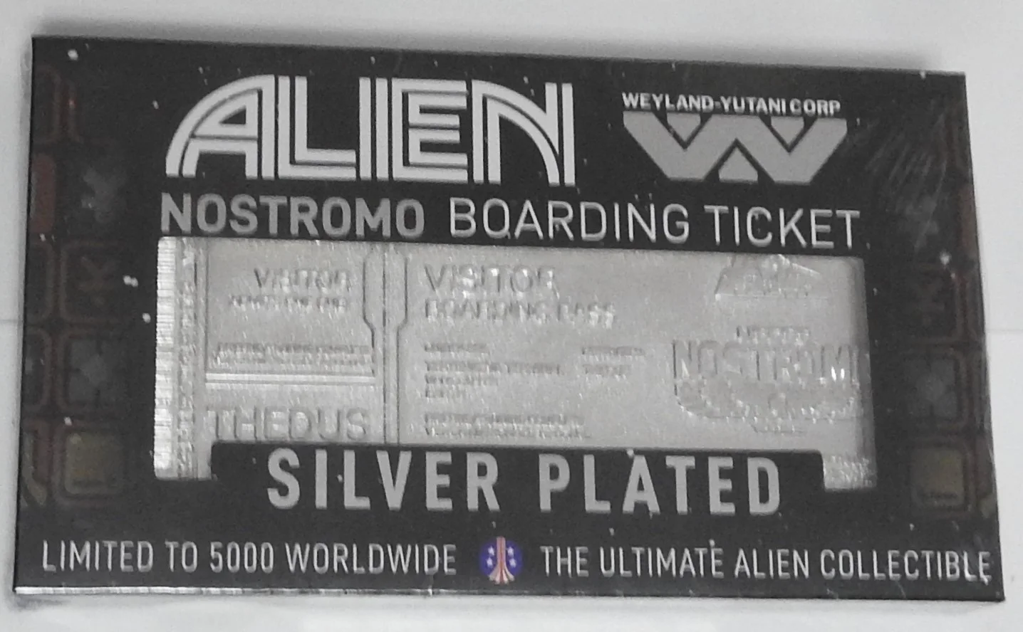 ALIEN LIMITED EDITION SILVER PLATED NOSTROMO BOARDING TICKET - FREE UK P&P, изображение 3
