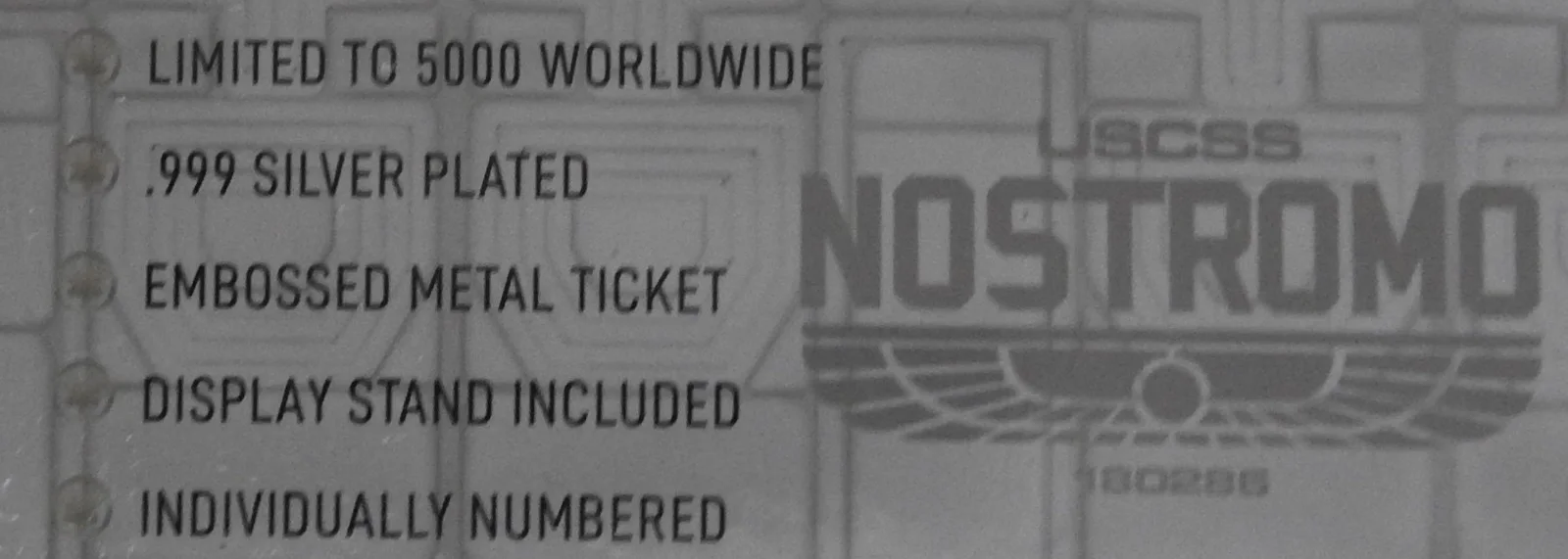 ALIEN LIMITED EDITION SILVER PLATED NOSTROMO BOARDING TICKET - FREE UK P&P, изображение 5
