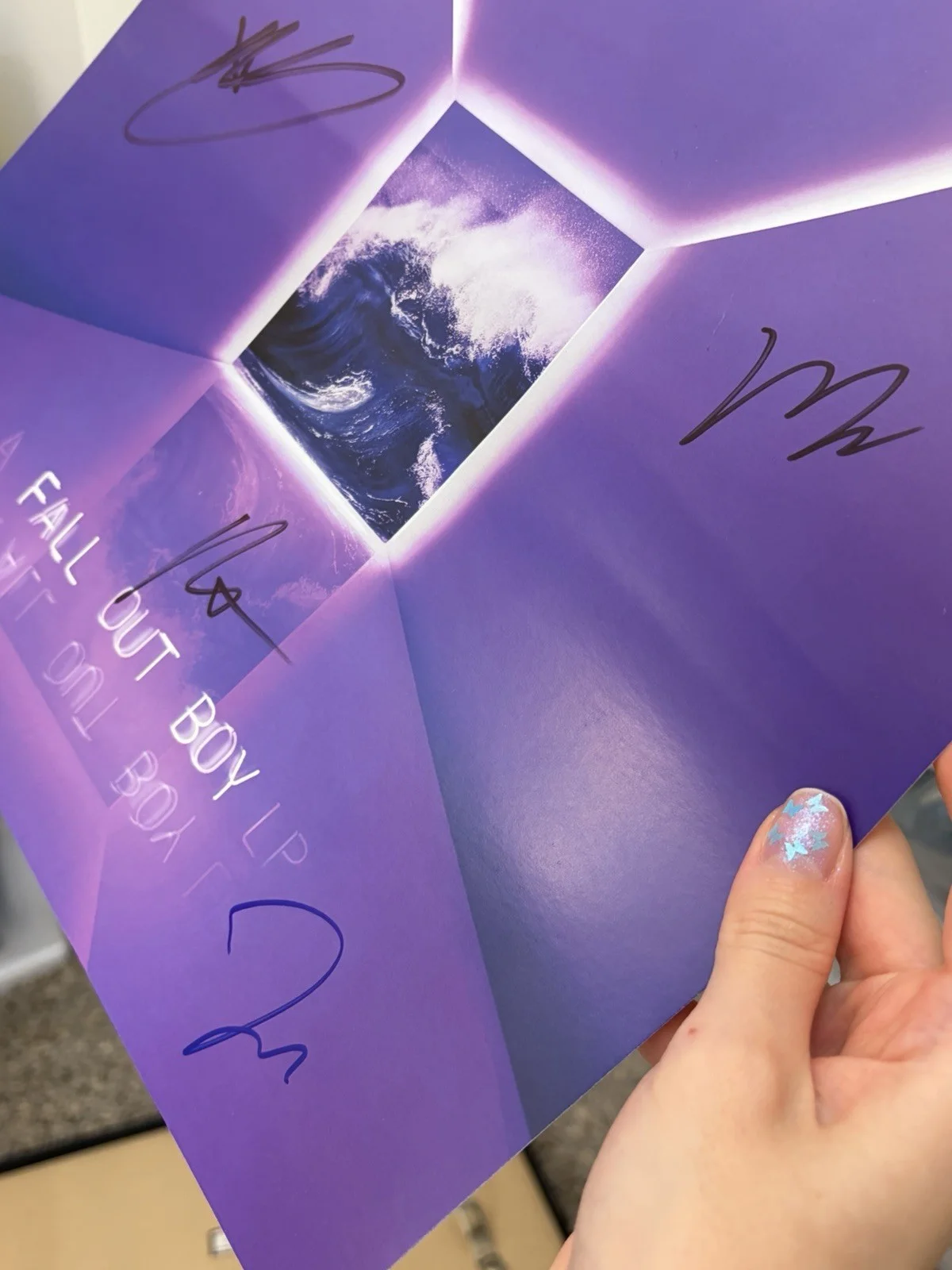 Fall Out Boy MANIA Signed Poster 12x12 Autographed, image 5