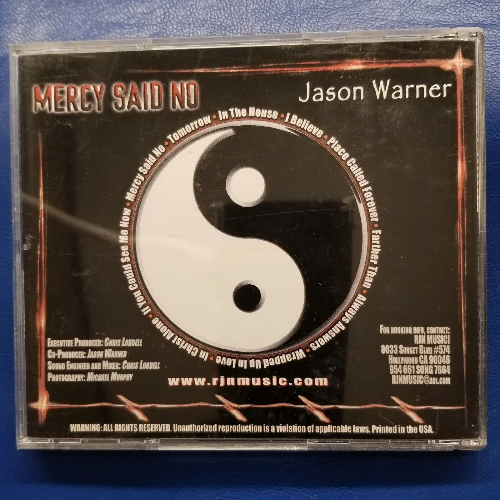 Jason Warner Mercy Said No Signed Autographed CD Insert Black Sweater Portrait, image 2