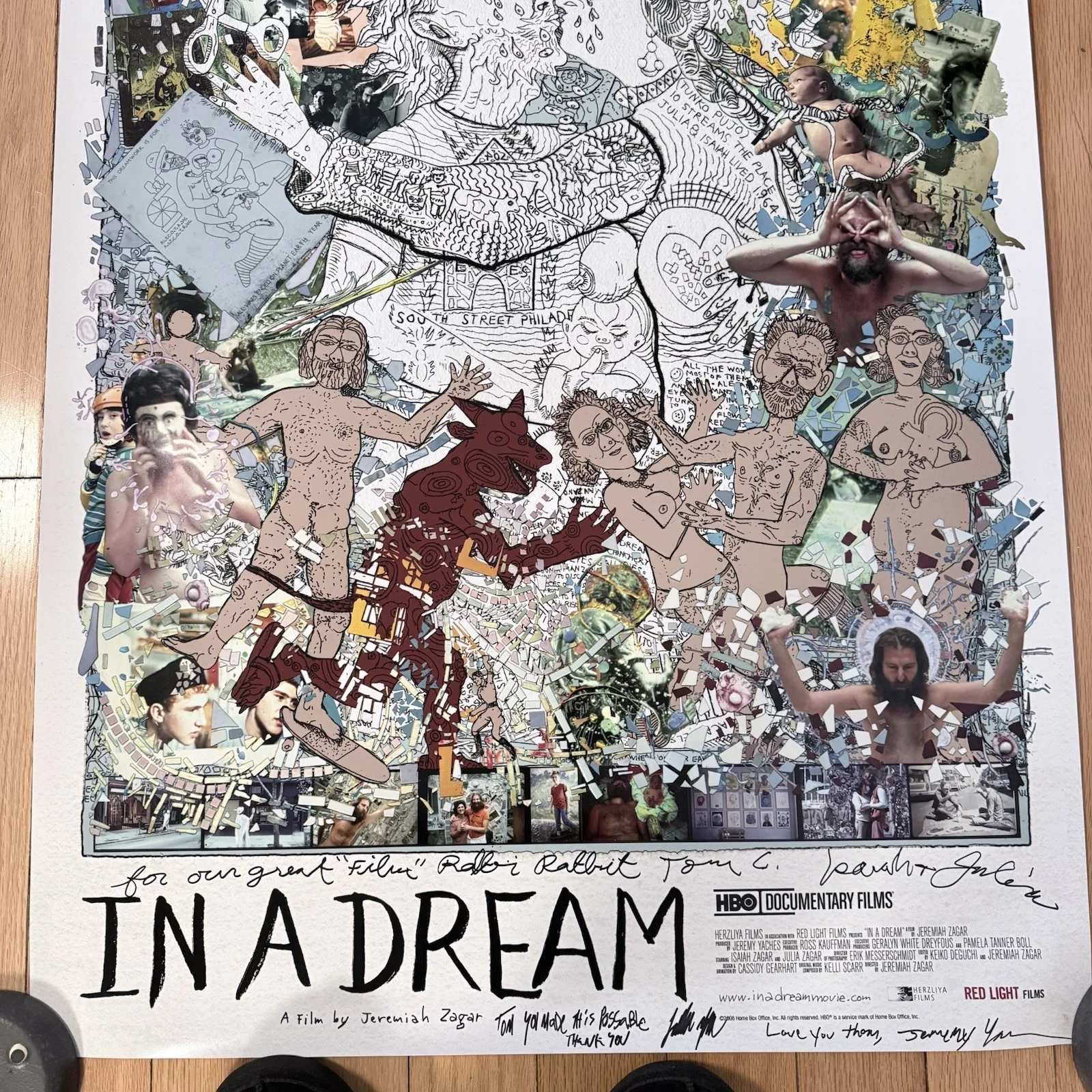 Isaiah Zagar — Rare Mosaic Philadelphia Artist Autographed Film Art Poster Isaiah Zagar Signed, изображение 3