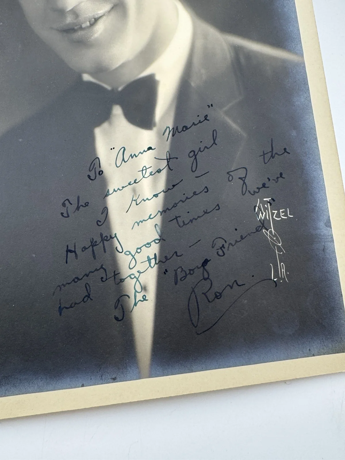 Ron — C1900 8x10 Photo Of Unknown Musician Named Ron Inscribed Signed Photo By Witz, изображение 3