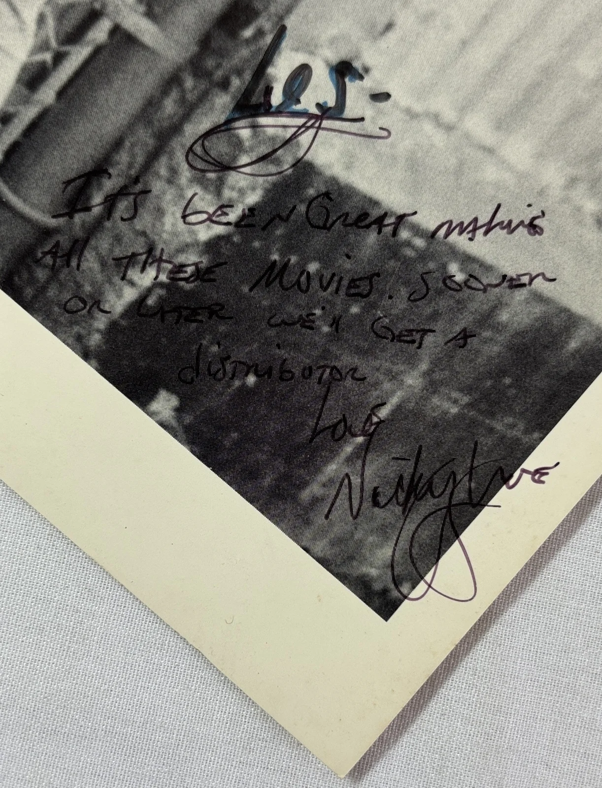 SIGNED b+w 8x10 promo photo ~ NICKY SHANE ~ has a pinhole, creasing and wear, изображение 3