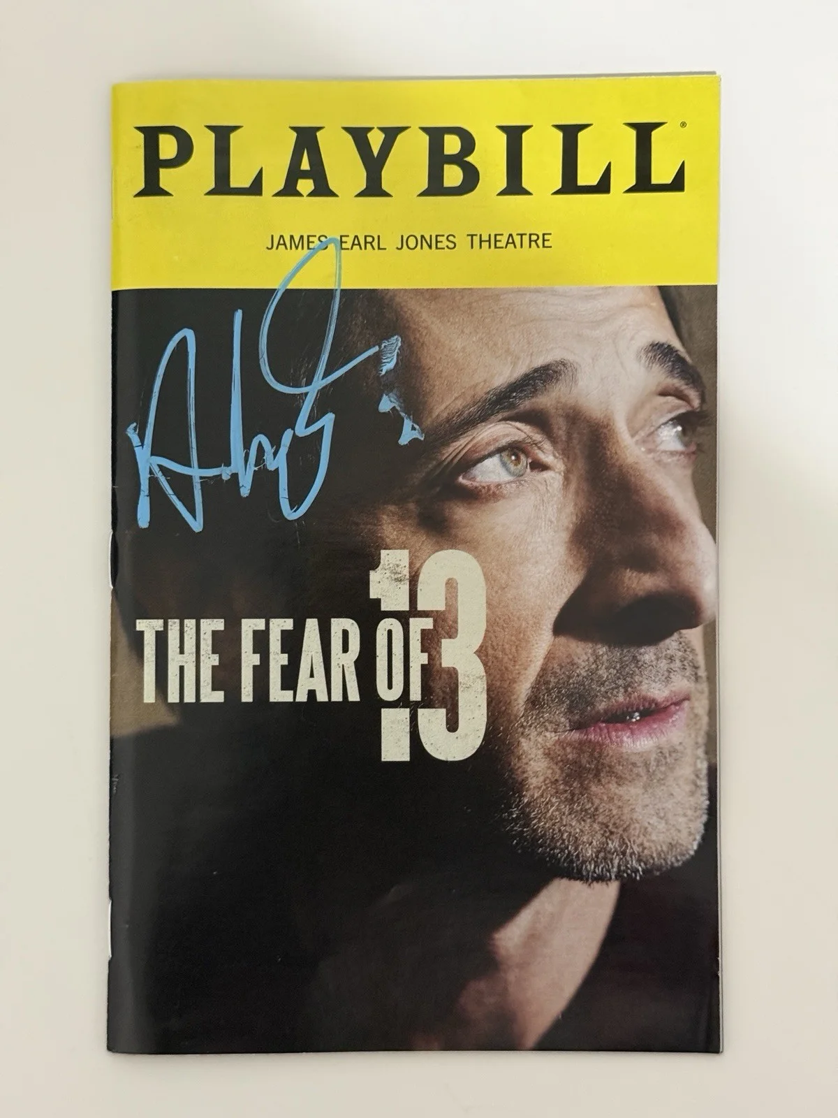 Adrien Brody — The Fear of 13 signed Broadway Playbill Adrien Brody Authentic Autograph