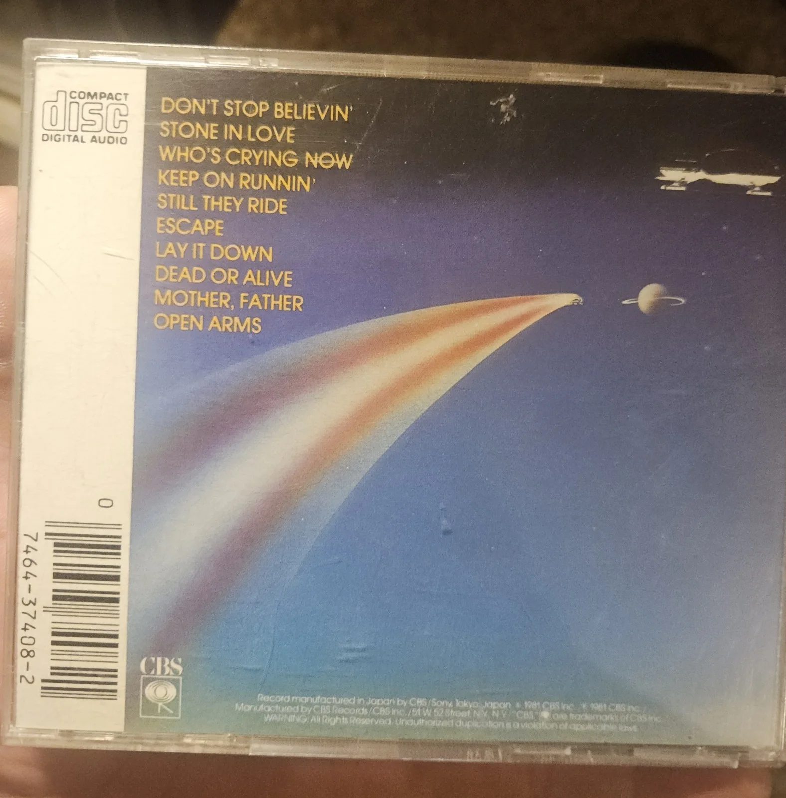 Journey Escape CD Signed by Steve Smith (w/PROOF), image 2