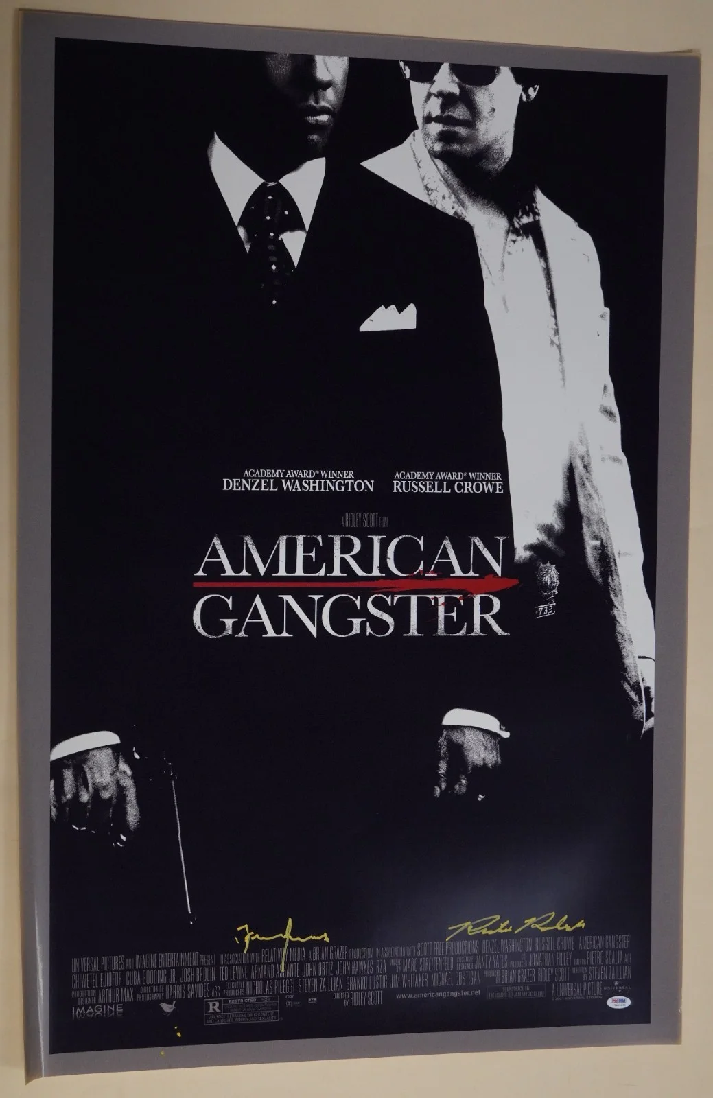 Frank Lucas — Frank Lucas Richie Roberts Signed American Gangster 27x41 Poster PSA/DNA COA 150, изображение 4