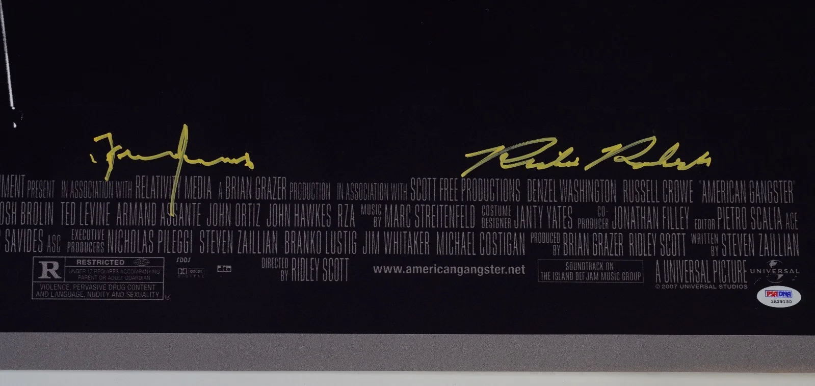 Frank Lucas — Frank Lucas Richie Roberts Signed American Gangster 27x41 Poster PSA/DNA COA 150, изображение 5