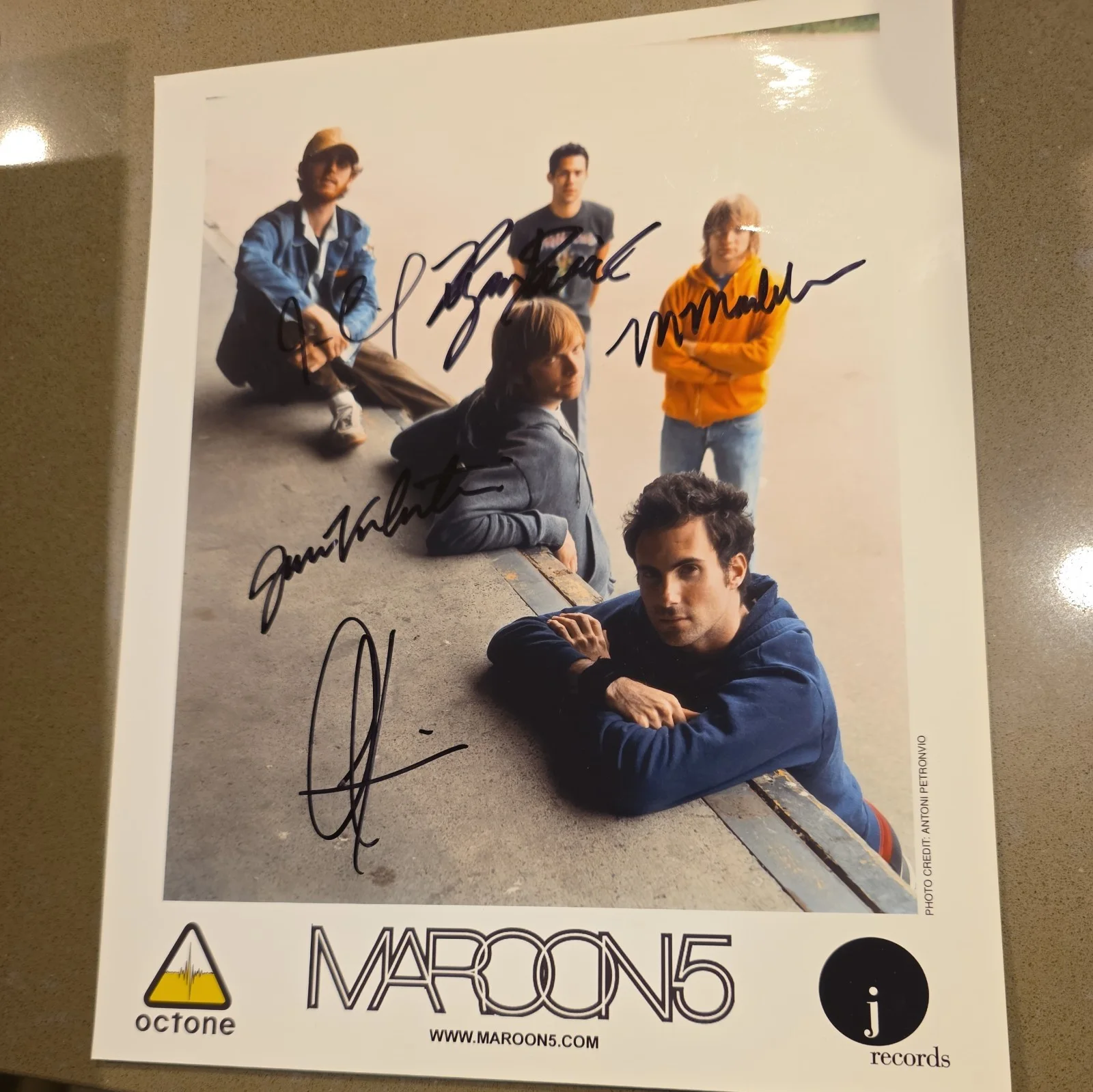 Maroon 5 Autograph Signed 8x10 Print Authentic. Fan club, image 2