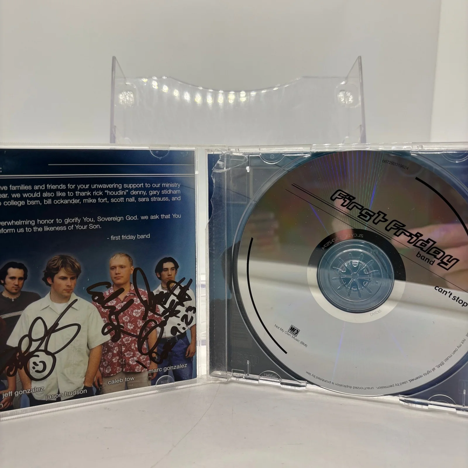 First Friday Band Can't Stop CD 2002 Signed Autographed Christian Rock Amarillo, image 3
