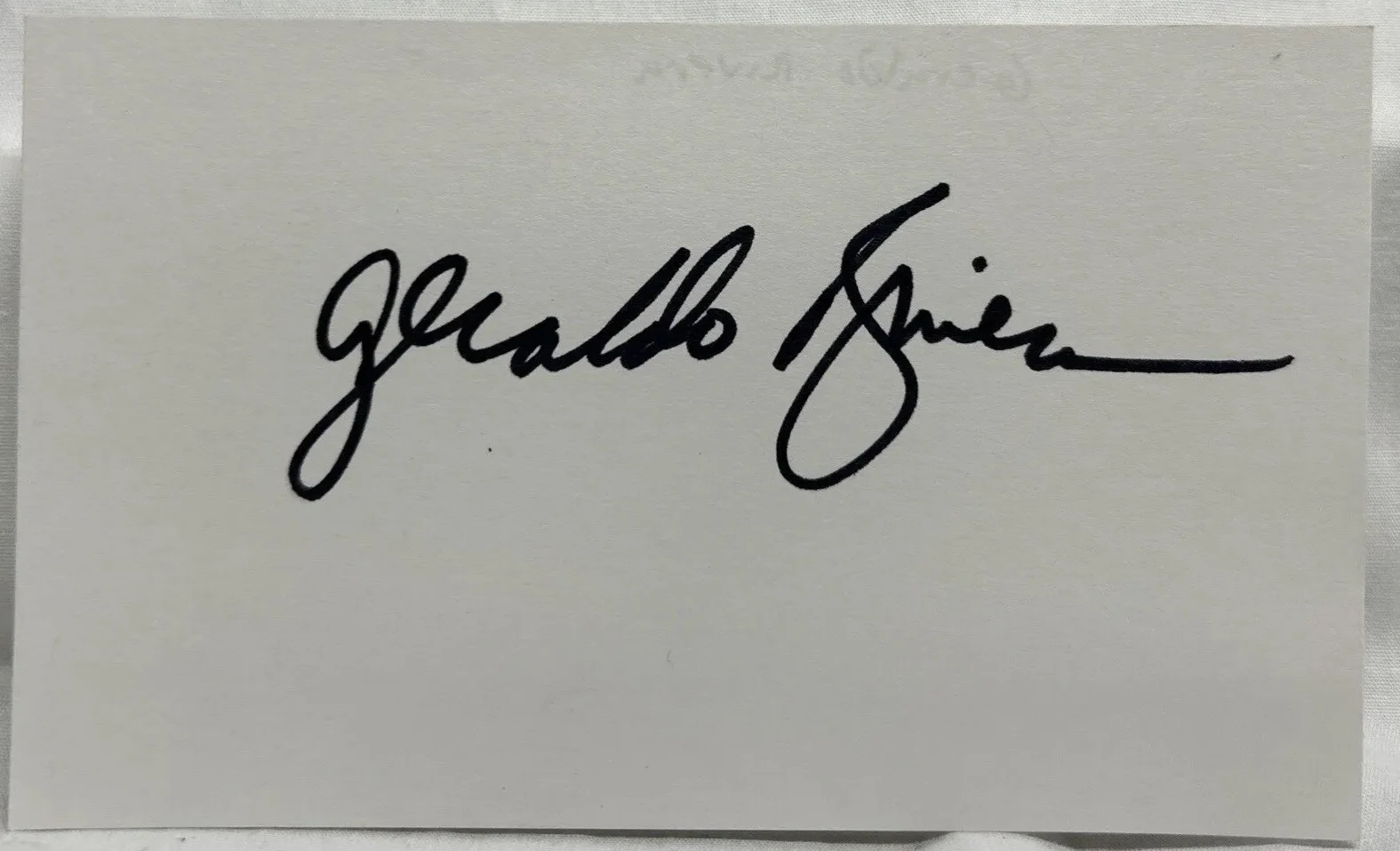 Geraldo Rivera — Geraldo Rivera Journalist Author B/W Picture & Index Card Signed Original, image 3