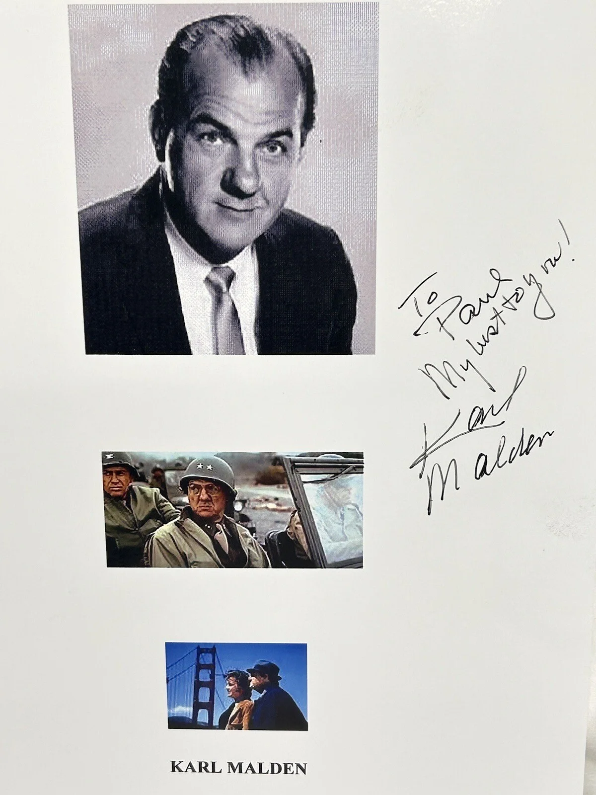 Karl Malden — Karl Malden American Stage TV Movie Actor 8x10” Picture Signed Personalized