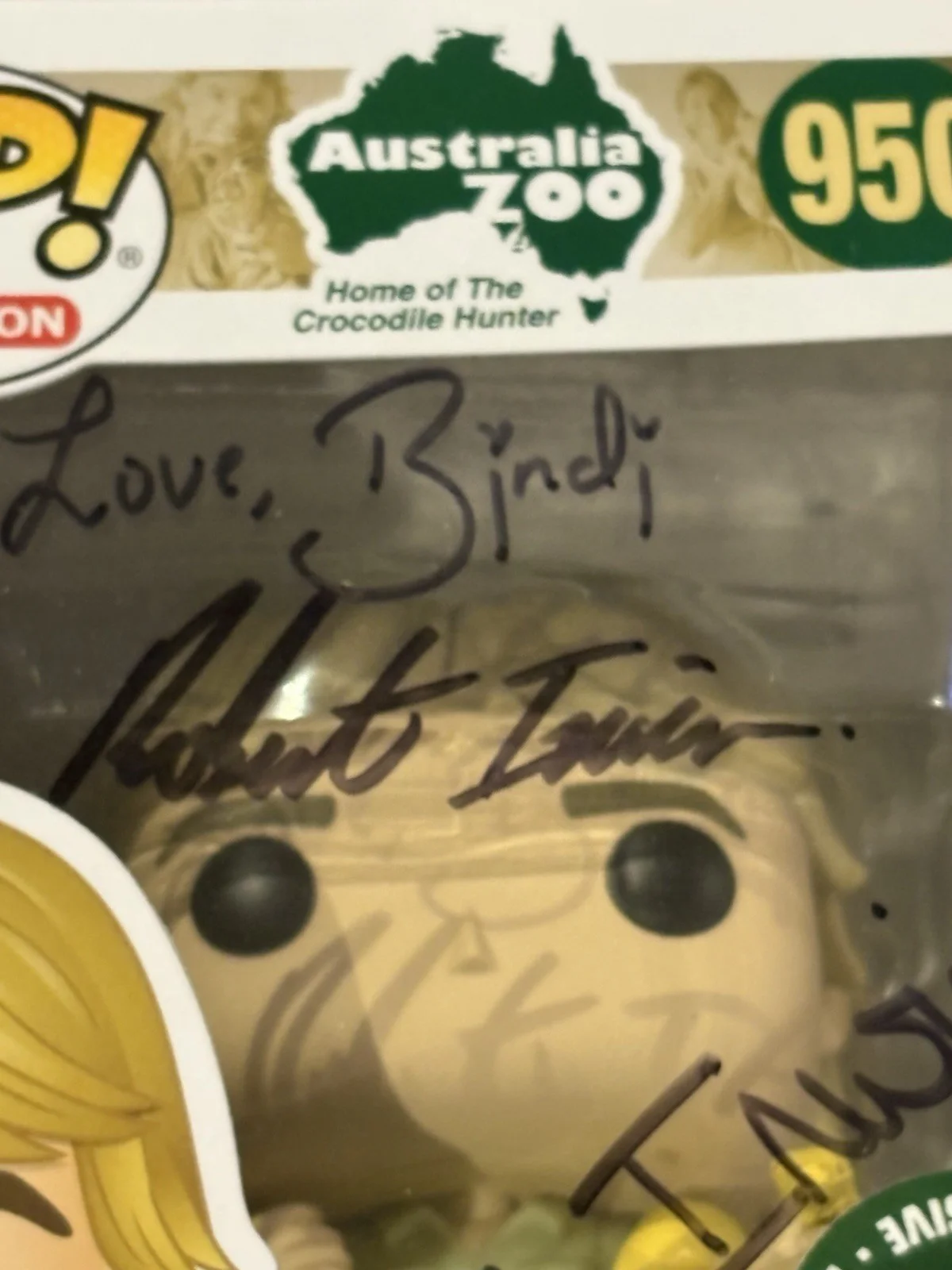 Bindi Terri Robert Irwin — Bindi Terri Robert Irwin Signed Steve Irwin Funko Pop Australia Zoo Exclusive, image 2
