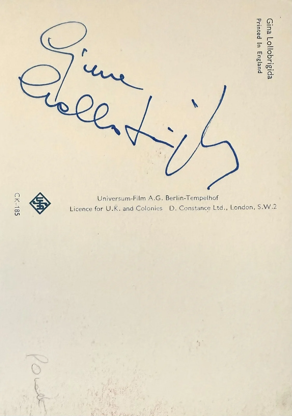 Gina Lollobrigida — GINA LOLLOBRIGIDA Signed Autograph 4x 5 POSTCARD PHOTO Beat the Devil SEX SYMBOL, изображение 4