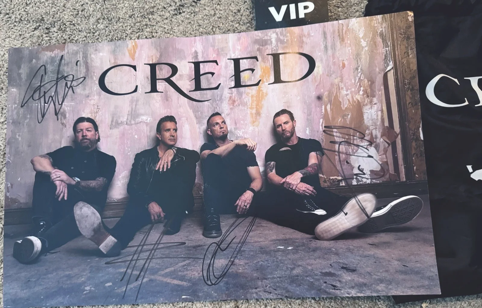 Creed VIP Summer 1999 Tour Original Autographed Music Poster with VIP Pass, изображение 2