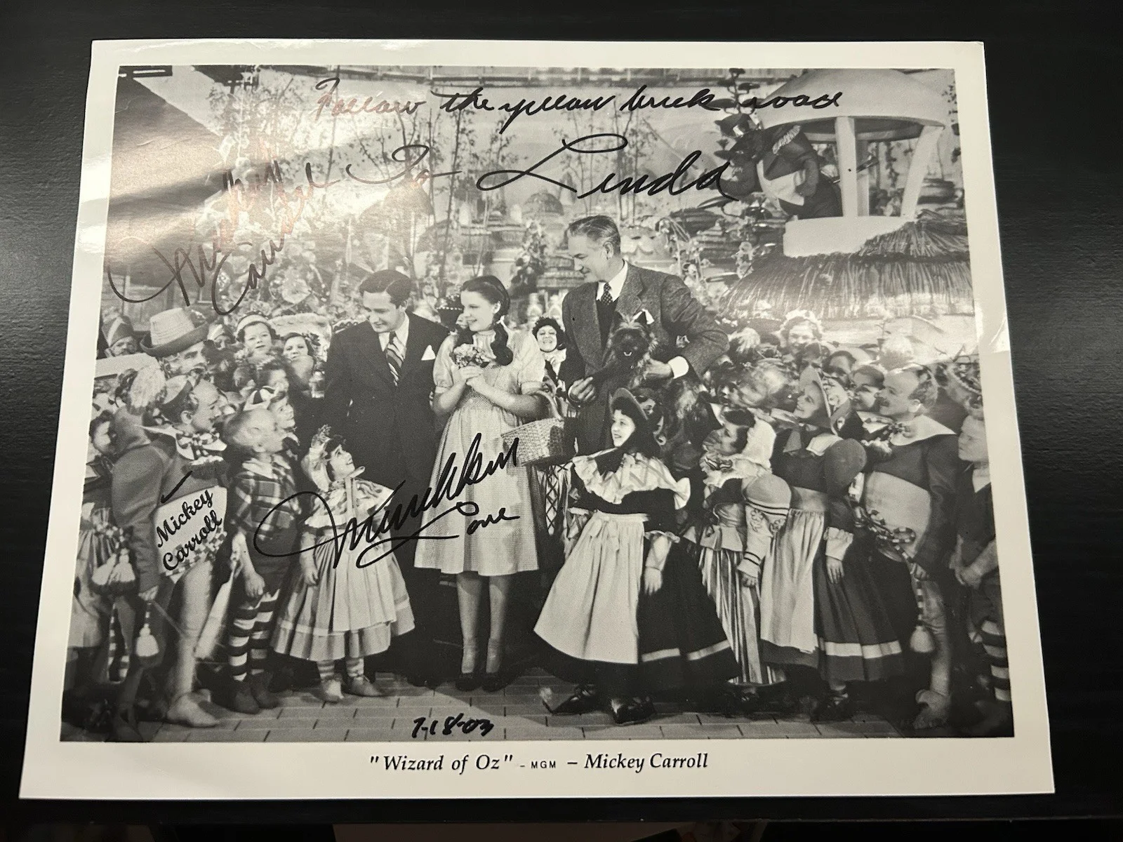Mickey Carroll — Mickey Carroll Signed Wizard of Oz Photo Autograph Munchkin + Bio Flyer & Promo
