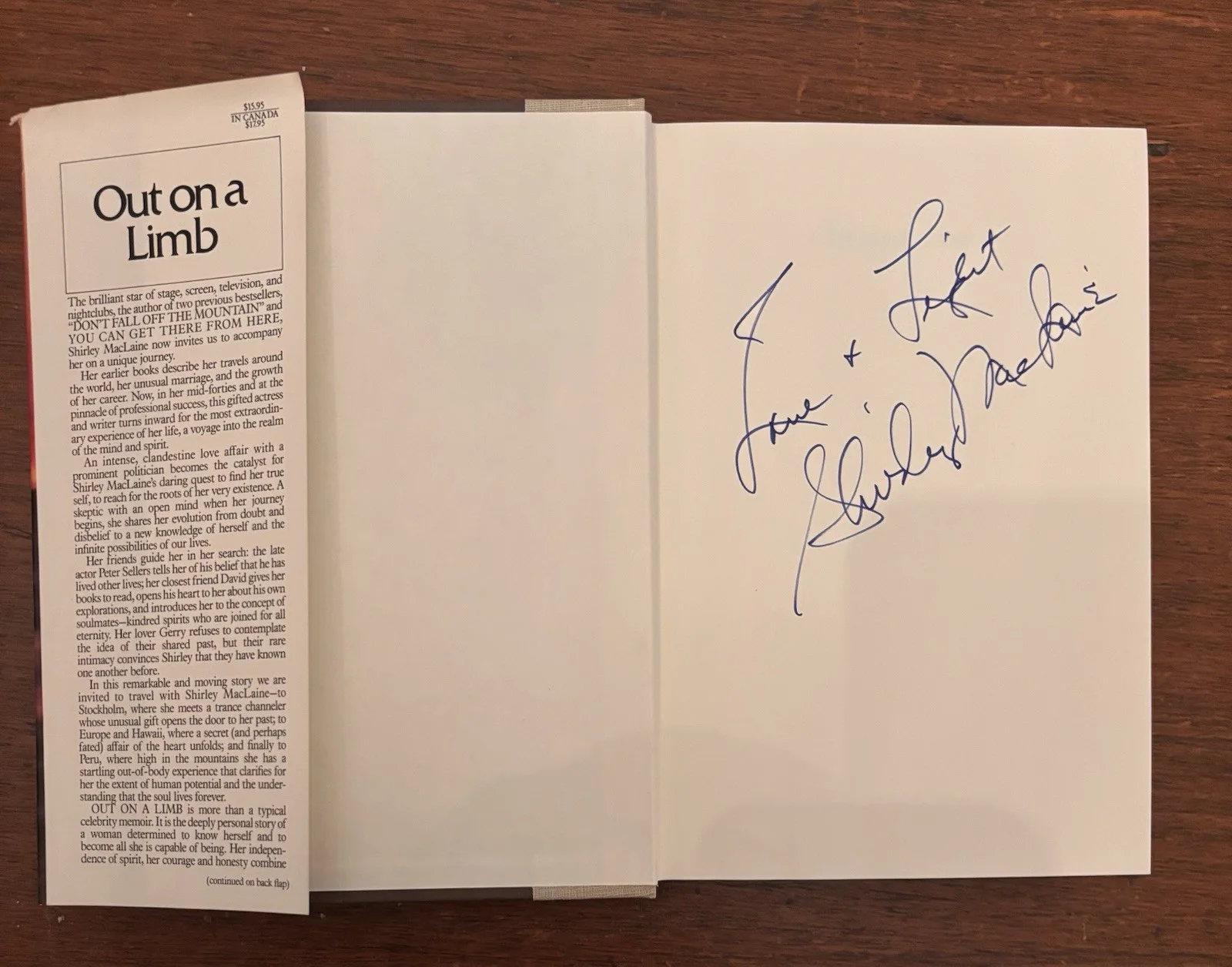 Shirley MacLaine — Shirley MacLaine Signed Out on a Limb Original Hardcover Book, изображение 2