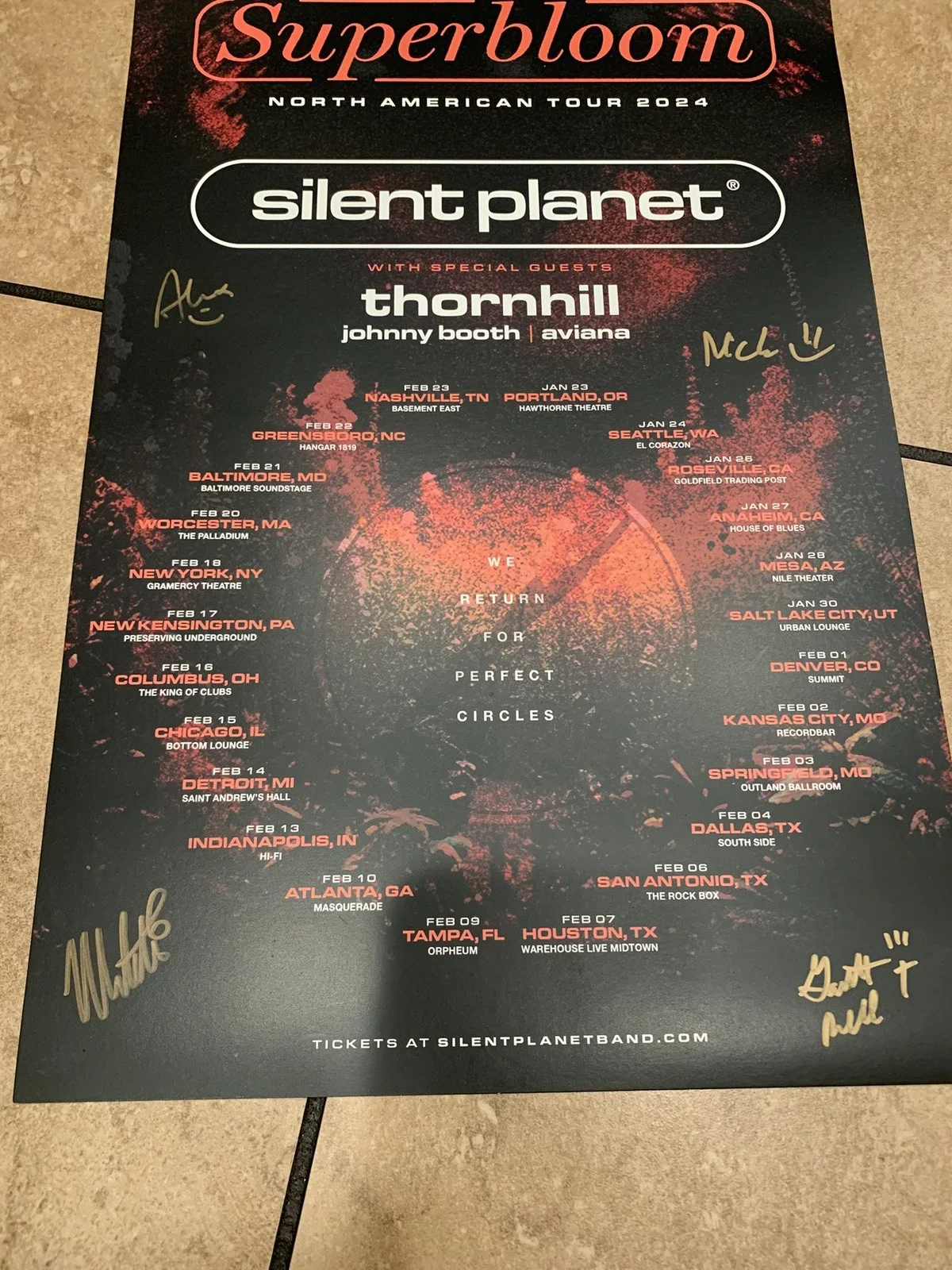 Silent Planet — Silent Planet Signed 11x17 Superbloom 2024 Tour Poster, image 2
