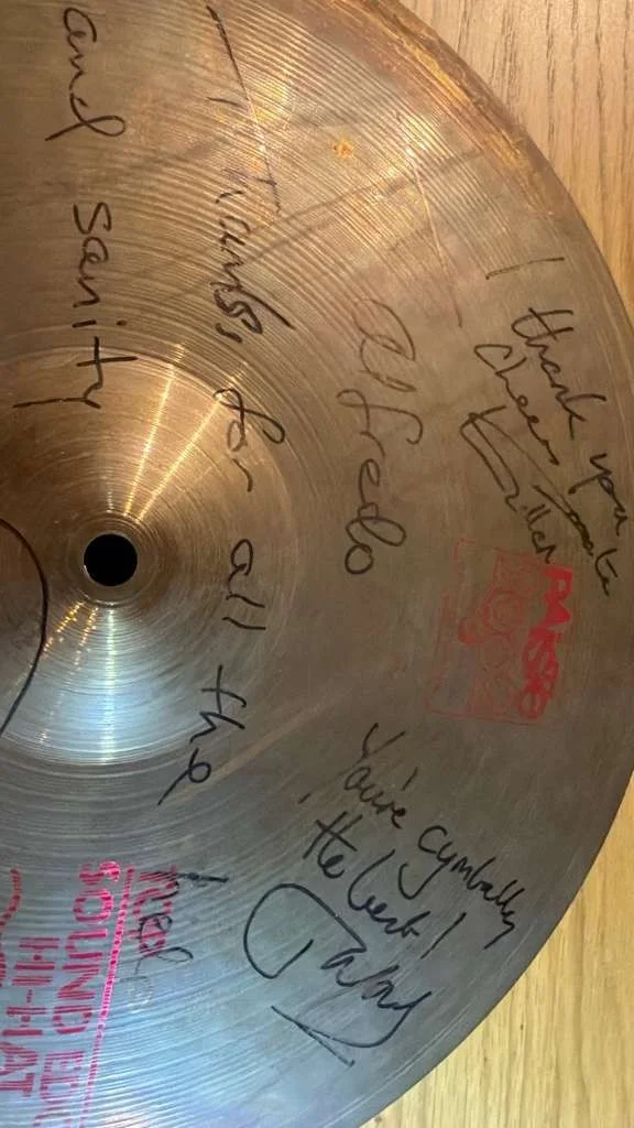 DEEP PURPLE UNIQUE ULTRA RARE SIGNED CYMBAL + Drumsticks READ DESCRIPTION, image 4