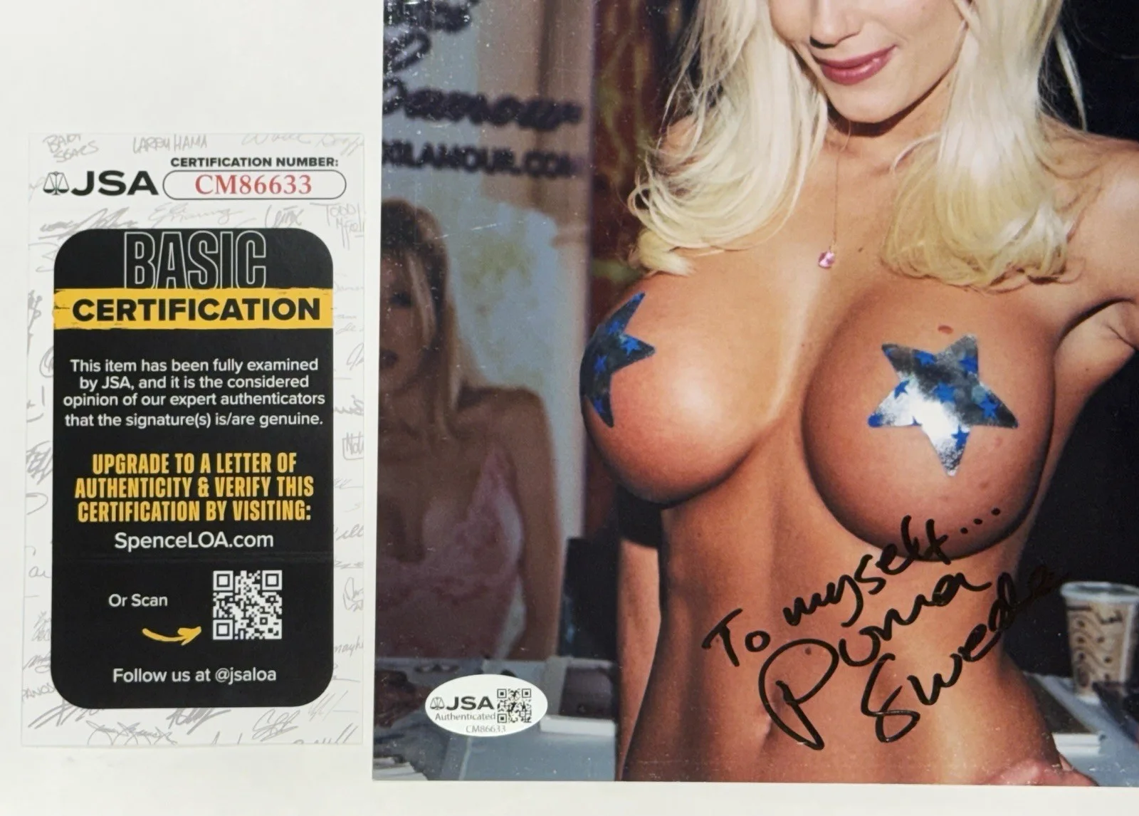 Puma Swede JSA COA Signed 8x10 PHOTO Sexy ADULT STAR AUTOGRAPH Naughty Candid, изображение 2