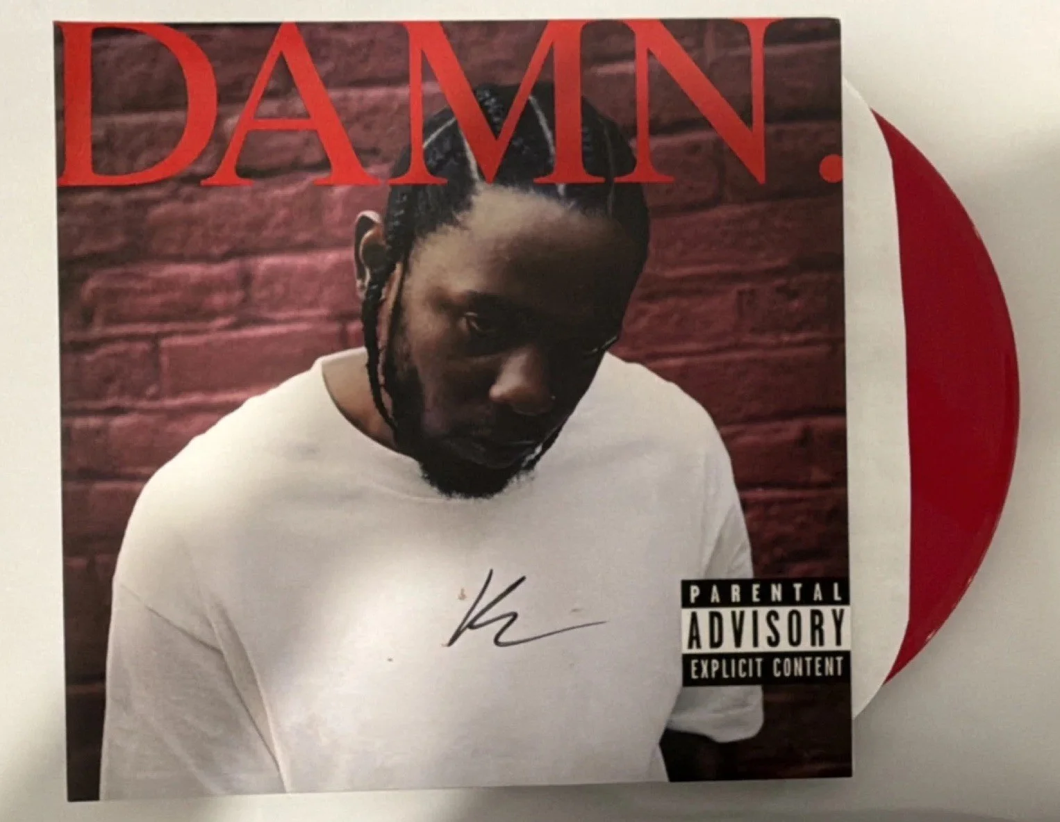 DAMN. Autographed Vinyl Record Red Edition *never played*, image 2