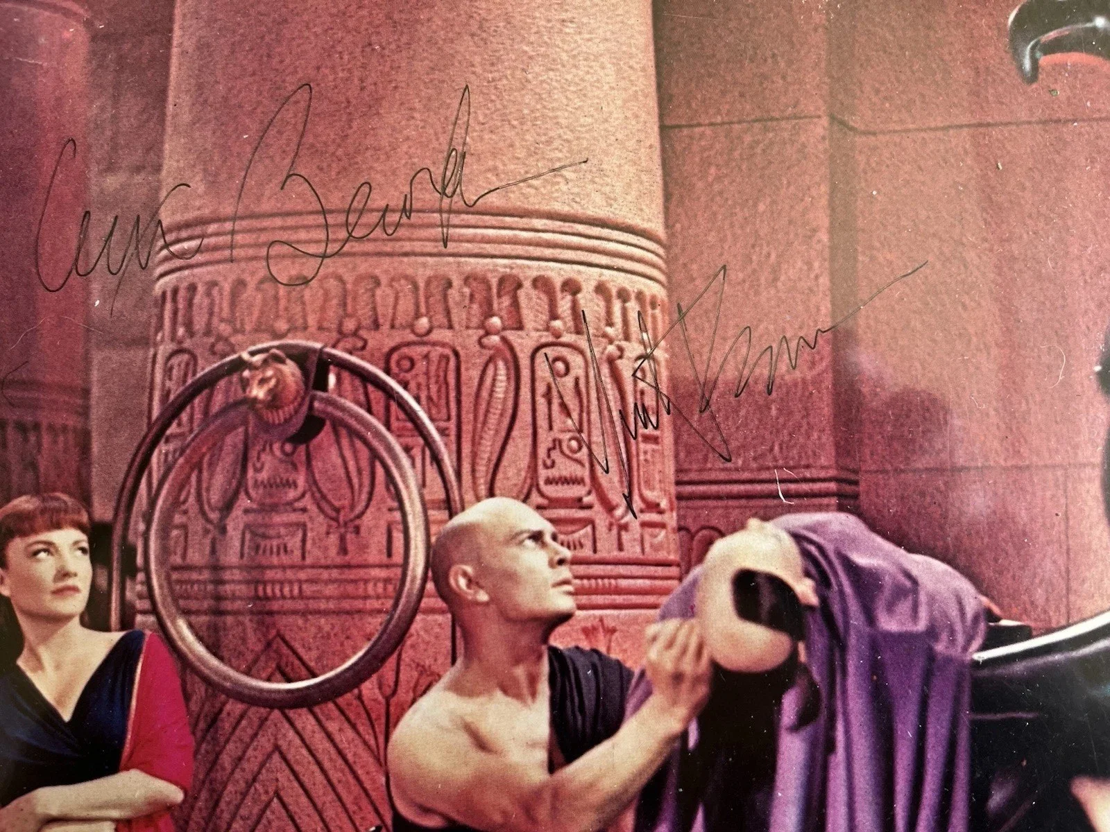 Signed Color Pic Yul Brynner/Anne Bancroft From “Ten Commandments”, image 2