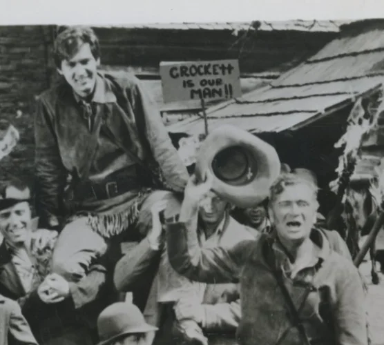 FESS PARKER and BUDDY EBSEN Both Signed Cast Photo DAVY CROCKETT KOTWF, image 3