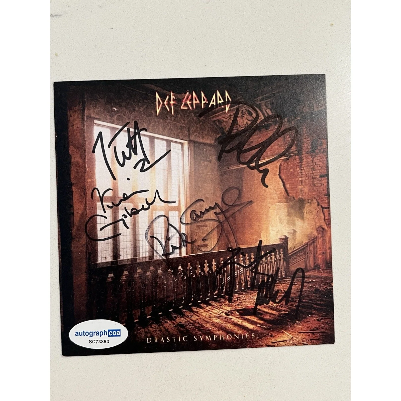 Def Leppard SIGNED Drastic Symphonies CD Autographed ACOA Authenticated #8, image 5