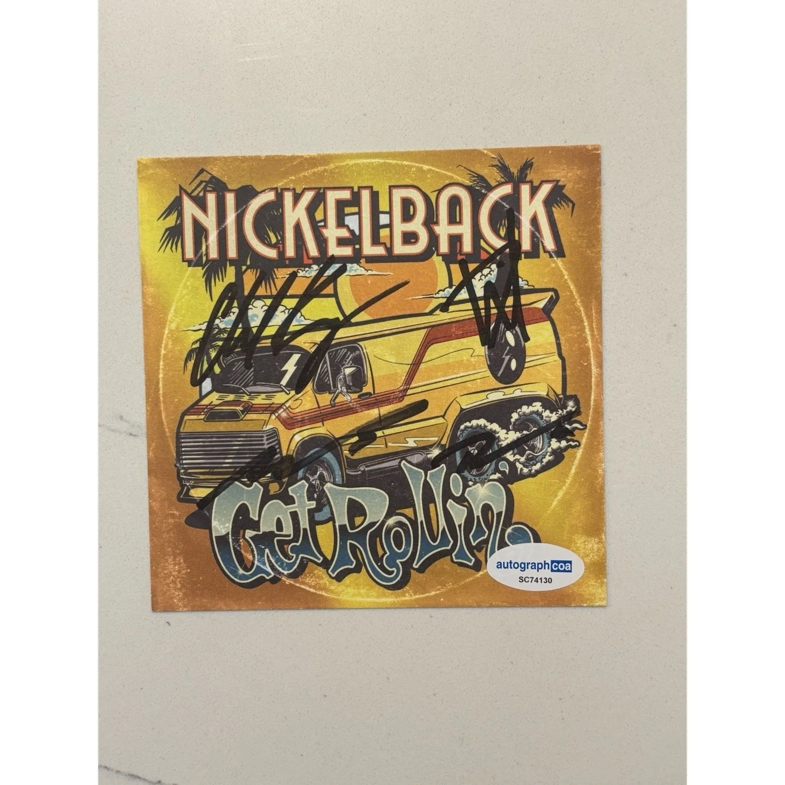 NICKELBACK Get Rollin CD Signed Card FULL BAND Insert Autograph ACOA #12, image 3