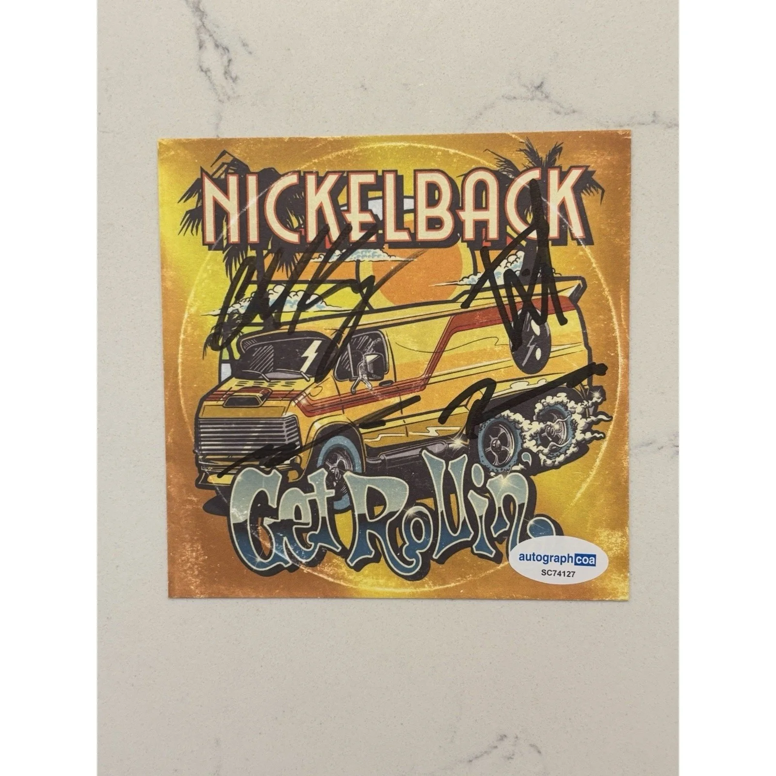 NICKELBACK Get Rollin CD Signed Card FULL BAND Insert Autograph ACOA #10, image 3