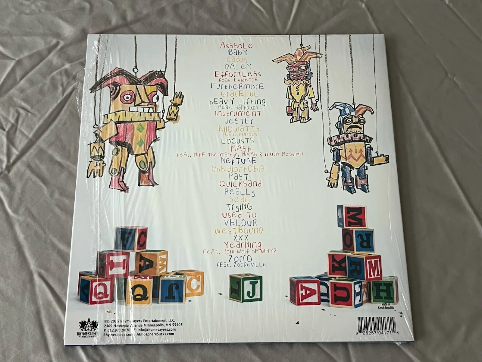 Atmosphere Jestures Vinyl Record Signed By Ant And Slug, image 2