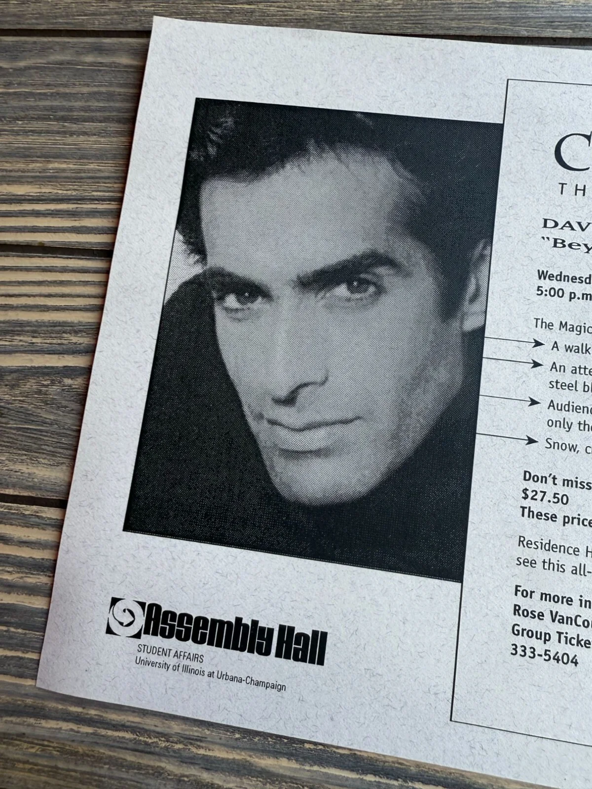David Copperfield 1995 Beyond Imagination Souvenir Ticket Prices Promo Advertise, изображение 4