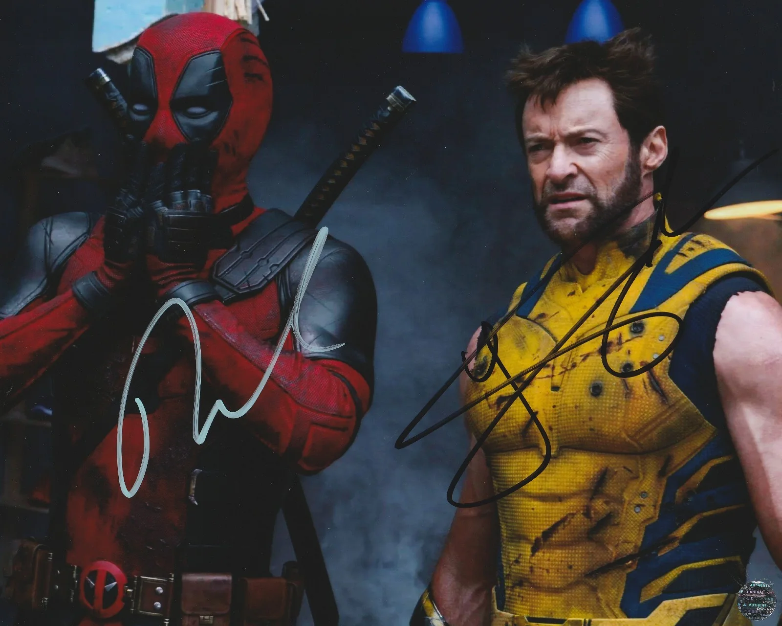Ryan Reynolds & Hugh Jackman — Hugh Jackman & Ryan Reynolds Autographed Deadpool & Wolverine 8x10 Photo COA