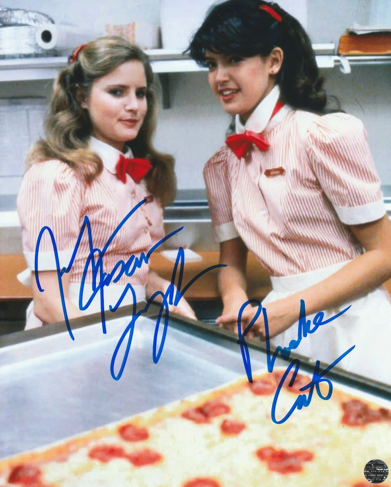 Phoebe Cates & Jennifer Jason Leigh — Phoebe Cates & Jennifer Jason Leigh Autographed Fast Times 8x10 Photo with COA